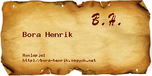 Bora Henrik névjegykártya